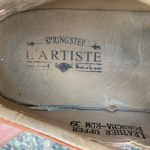 Spring Step L'artiste Porscha Color Block Red/Brown Leather Lace-Up SZ 8.5 - Picture 6 of 9